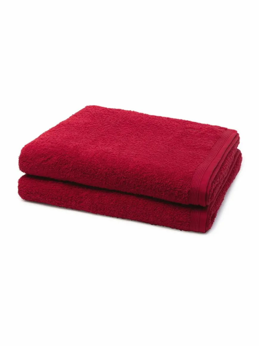 Möve Heimtextilien*Handtuchset 2-teilig - Superwuschel rot uni