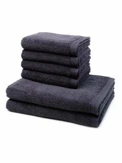 Möve Heimtextilien*Handtuchset 6-teilig - Superwuschel grau uni