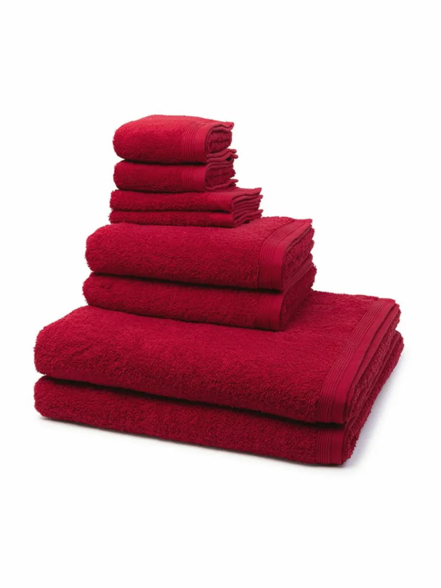 Möve Heimtextilien*Handtuchset 8-teilig - Superwuschel rot uni