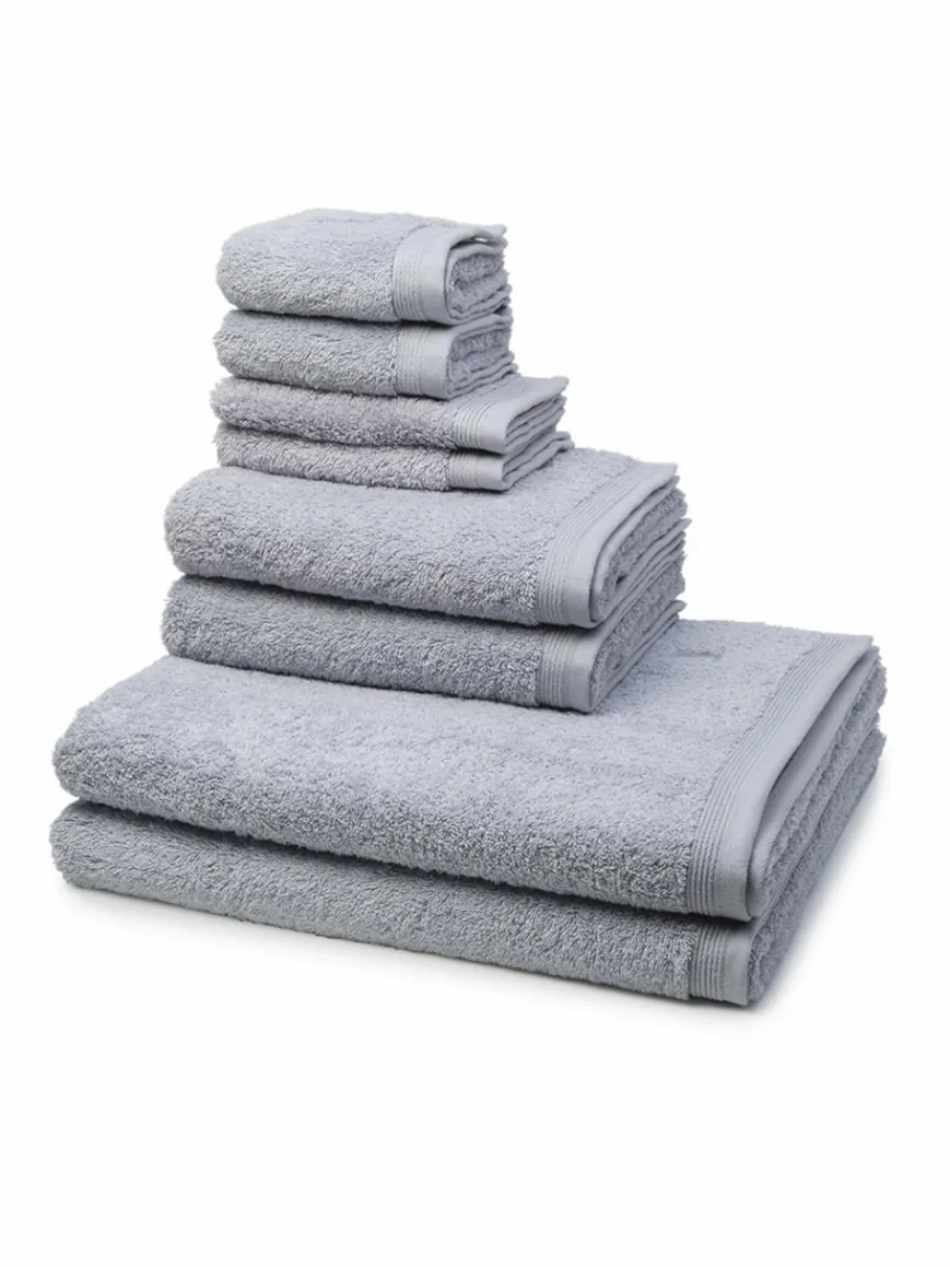 Möve Heimtextilien*Handtuchset 8-teilig - Superwuschel hellgrau grau uni