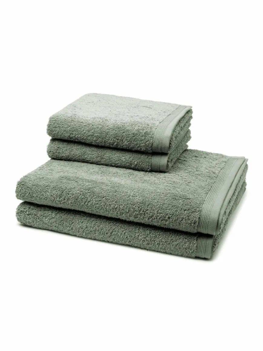 Möve Heimtextilien*Handtuchset 4-teilig - Superwuschel grün uni