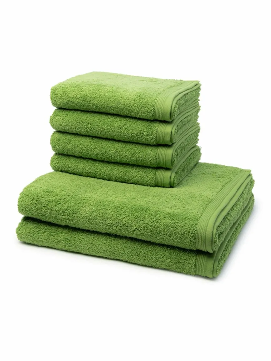 Möve Heimtextilien*Handtuchset 6-teilig - Superwuschel grün uni
