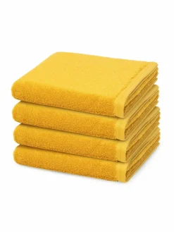 Vossen Heimtextilien*Handtuchset 4-teilig - Vegan Life gelb uni