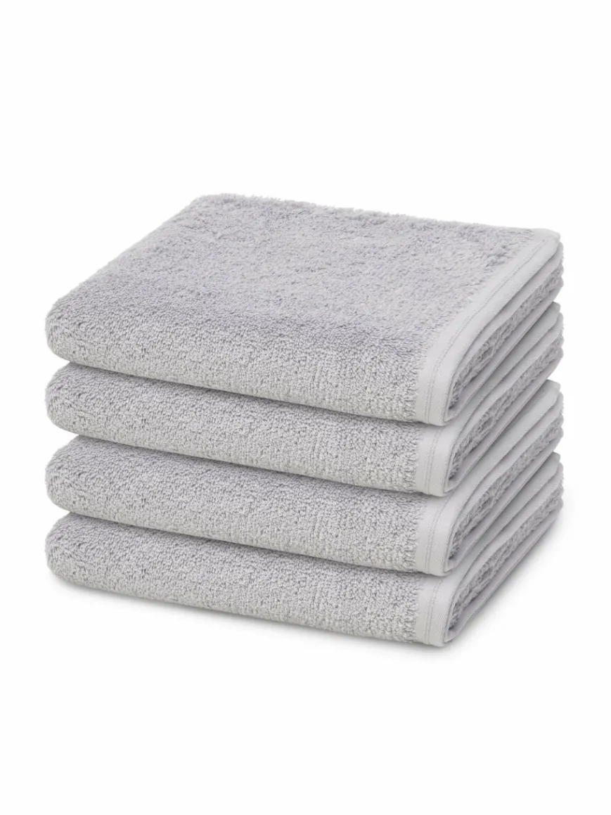 Vossen Heimtextilien*Handtuchset 4-teilig - Vegan Life hellgrau uni