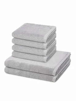 Vossen Heimtextilien*Handtuchset 6-teilig - Vegan Life hellgrau uni