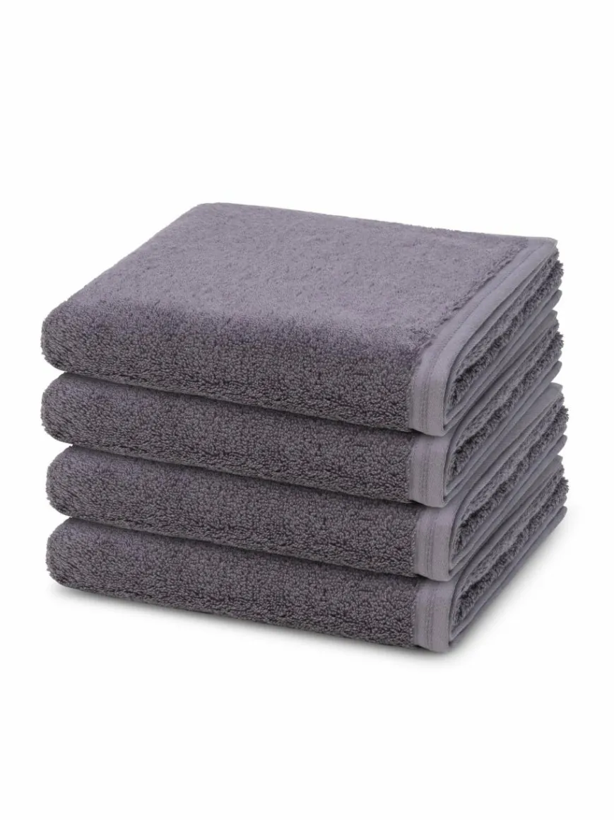 Vossen Heimtextilien*Handtuchset 4-teilig - Vegan Life grau uni