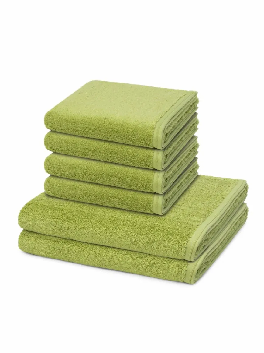 Vossen Heimtextilien*Handtuchset 6-teilig - Vegan Life grün uni