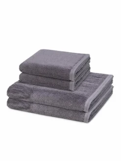 Vossen Heimtextilien*Handtuchset 2-teilig - Vegan Life grau uni