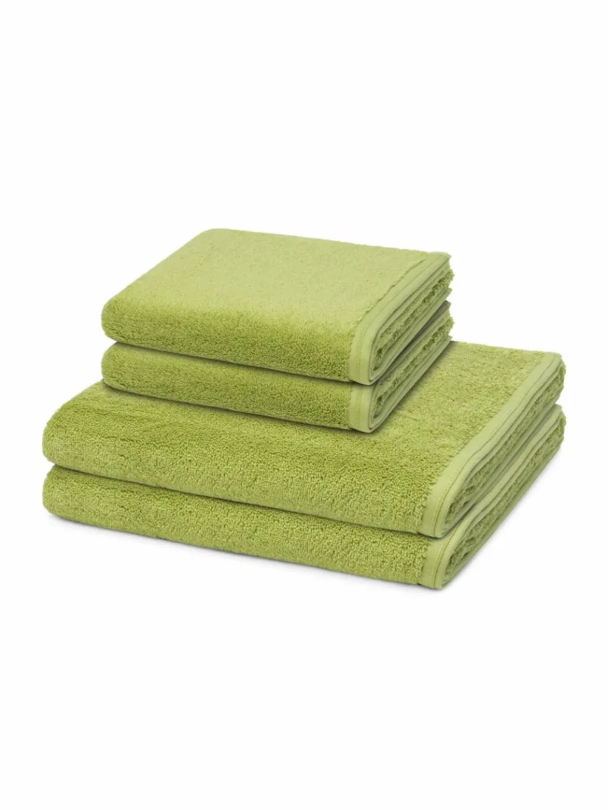 Vossen Heimtextilien*Handtuchset 2-teilig - Vegan Life grün uni