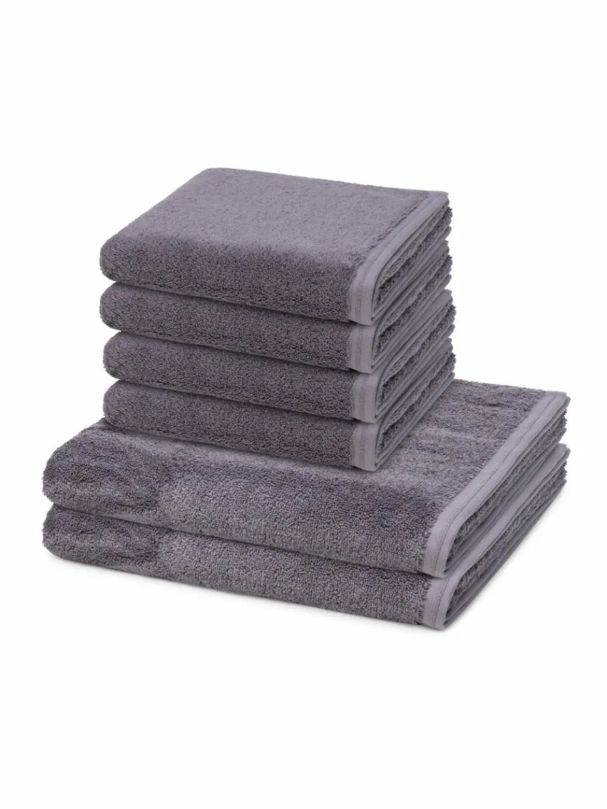 Vossen Heimtextilien*Handtuchset 6-teilig - Vegan Life grau uni