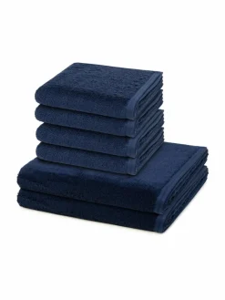 Vossen Heimtextilien*Handtuchset 6-teilig - Vegan Life blau uni