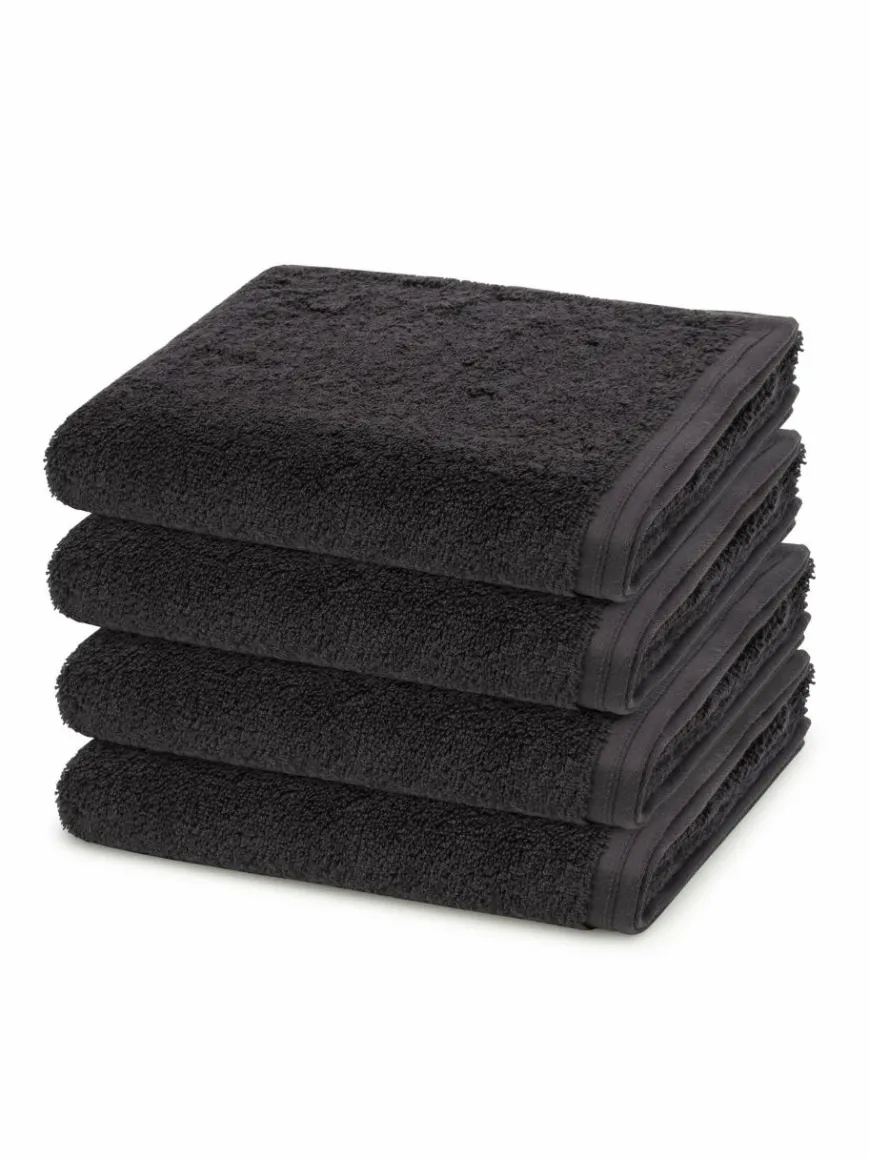 Vossen Heimtextilien*Handtuchset 4-teilig - Vegan Life grau uni