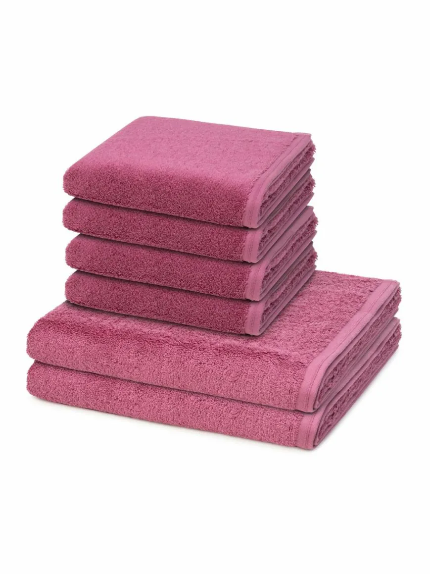 Vossen Heimtextilien*Handtuchset 6-teilig - Vegan Life pink uni