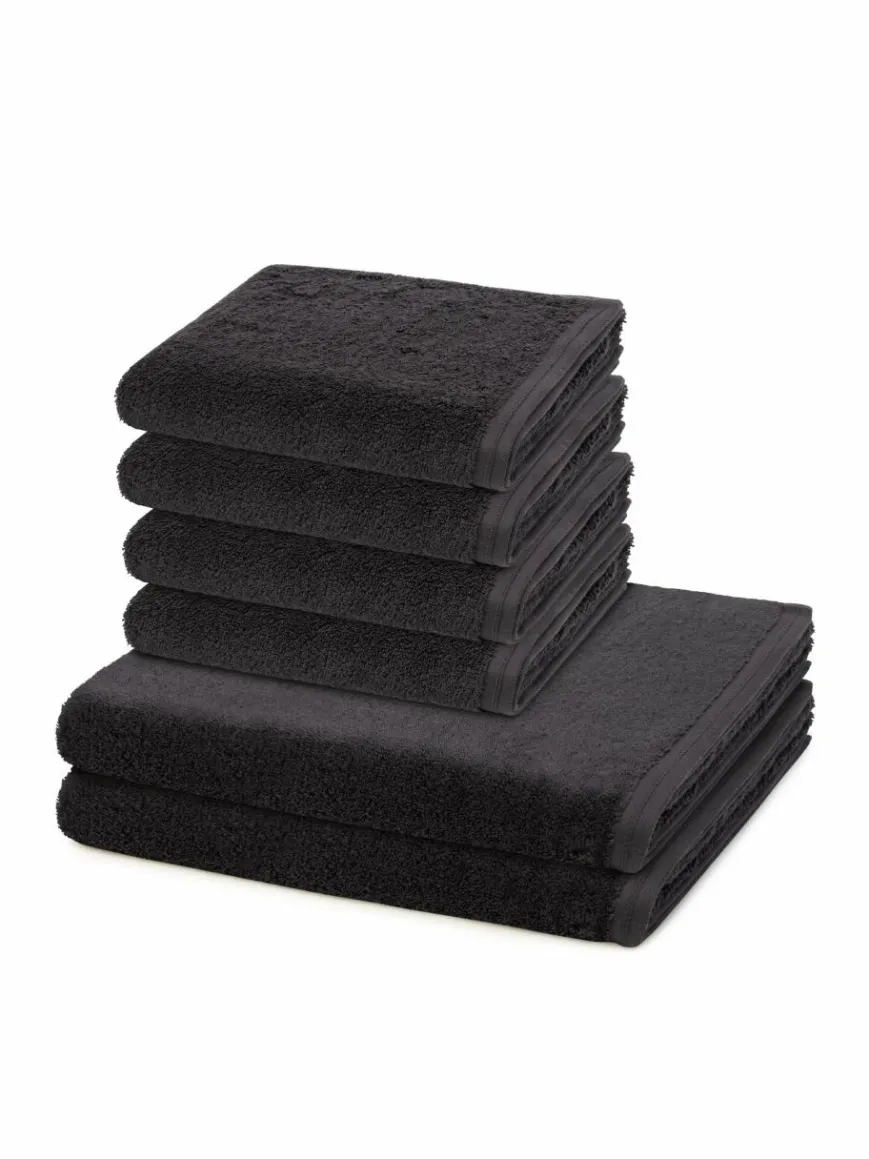 Vossen Heimtextilien*Handtuchset 6-teilig - Vegan Life grau uni