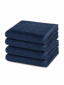 Vossen Heimtextilien*Handtuchset 4-teilig - Vegan Life blau uni