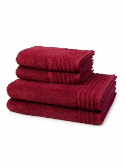 Vossen Heimtextilien*Handtuchset 4-teilig - Vienna Style Supersoft rot uni