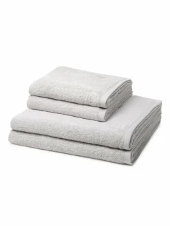 Ross Heimtextilien*Handtuchset 4-teilig - Vita hellgrau uni