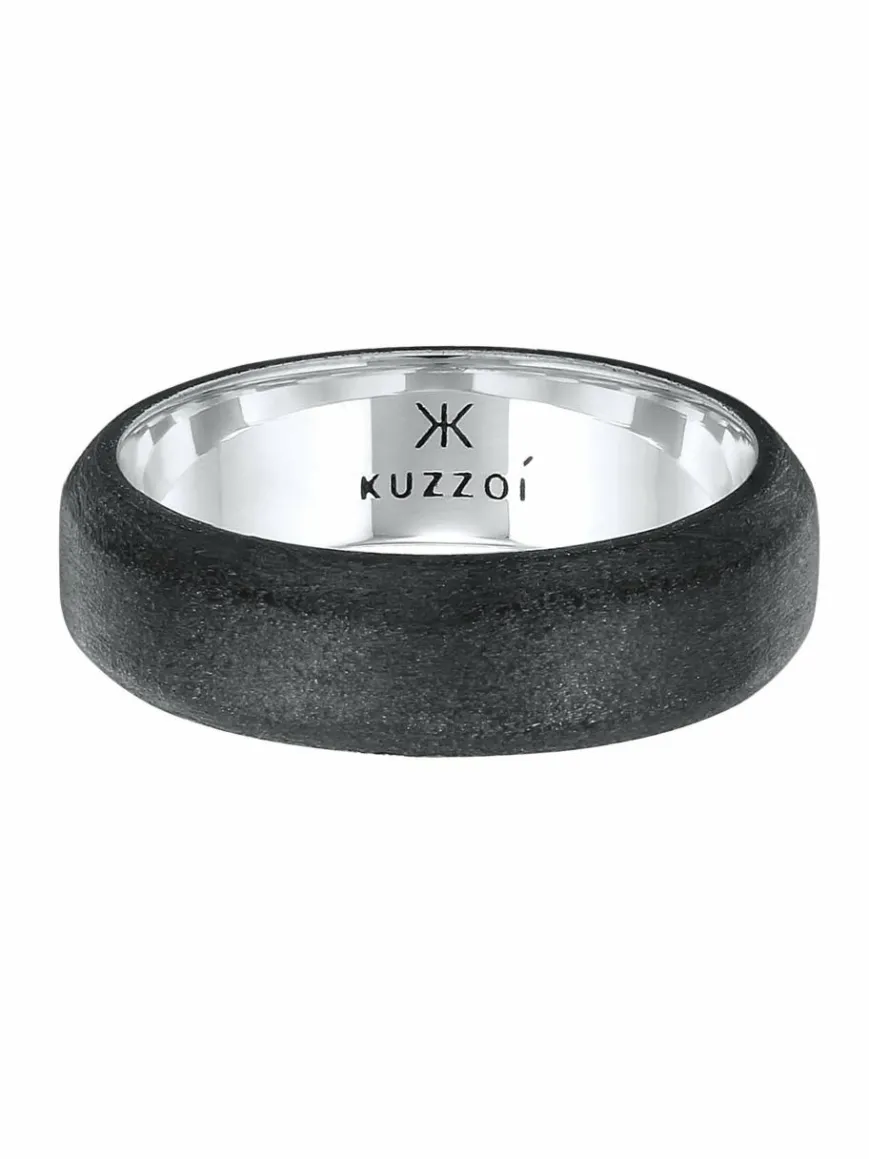 KUZZOI Schmuck*Herren Ring schwarz uni