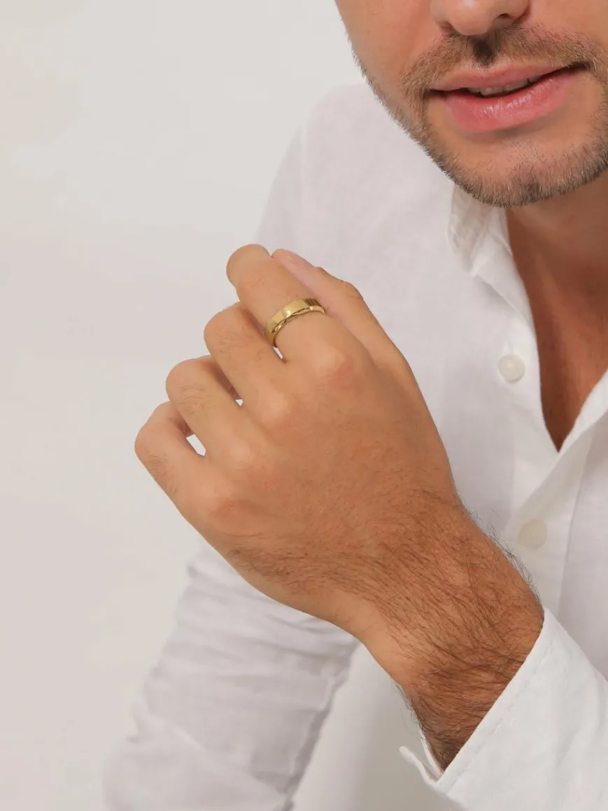 KUZZOI Schmuck*Herren Ring gold uni