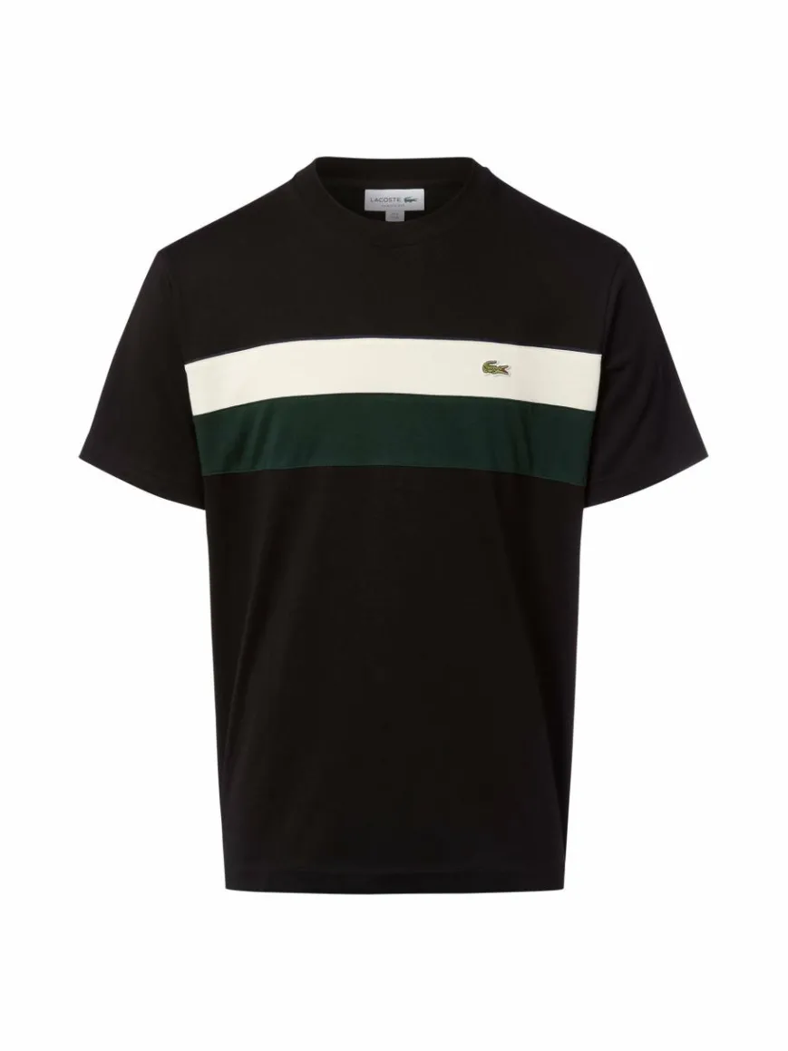 Lacoste Shirts & Tops*Herren T-Shirt schwarz mehrfarbig gemustert