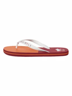 Polo Sylt Zehentrenner*Unisex Beach-Sandals rot gemustert