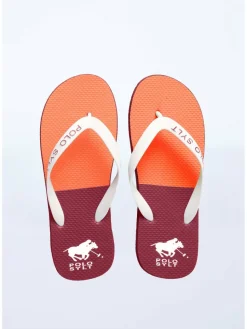 Polo Sylt Zehentrenner*Unisex Beach-Sandals rot gemustert