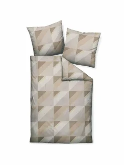 Janine Heimtextilien*Unisex Bettwäsche 1er Pack taupe gemustert