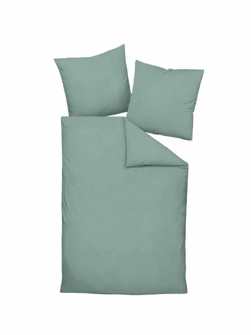 Janine Heimtextilien*Unisex Bettwäsche 1er Pack grün uni