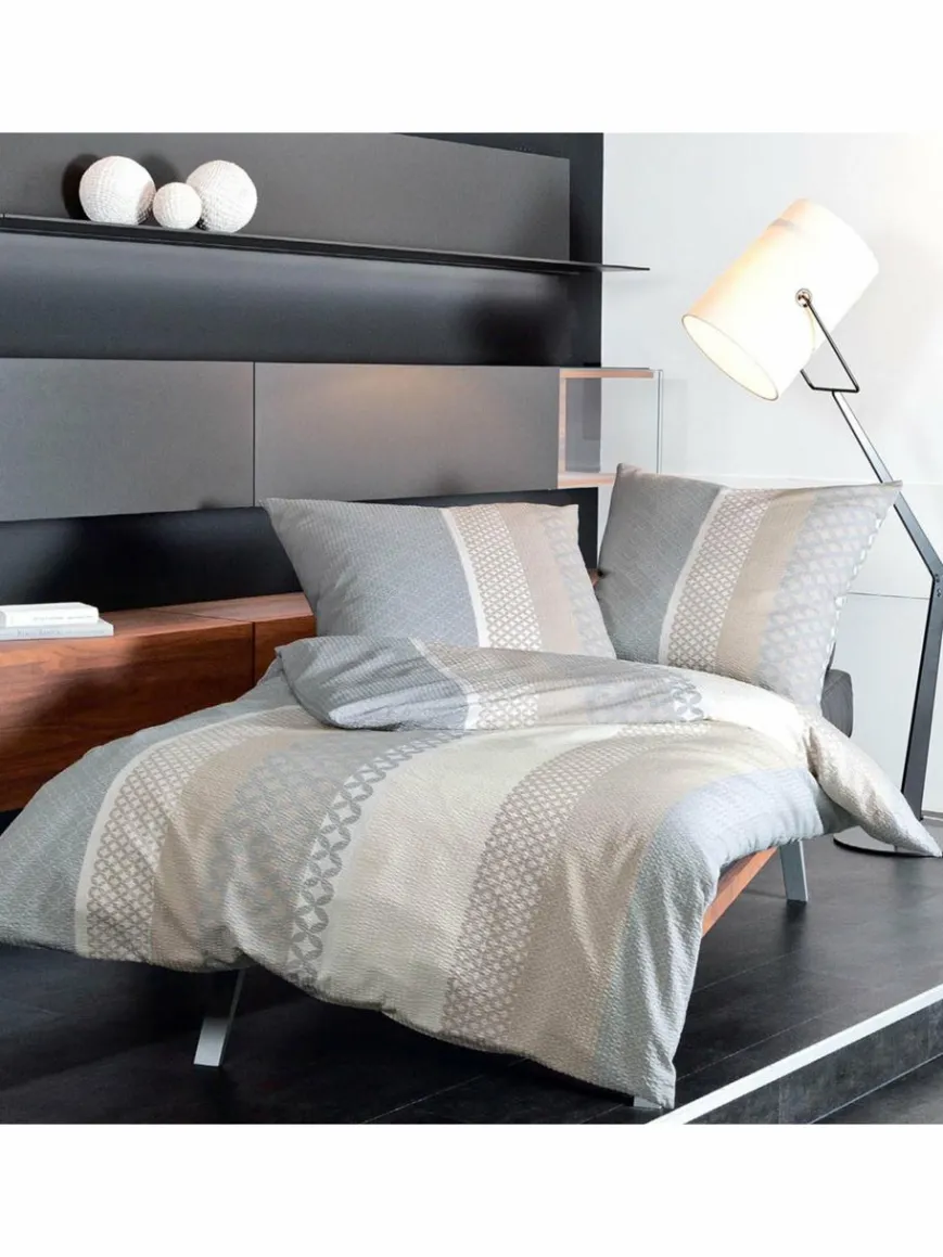 Janine Heimtextilien*Unisex Bettwäsche 1er Pack beige bedruckt