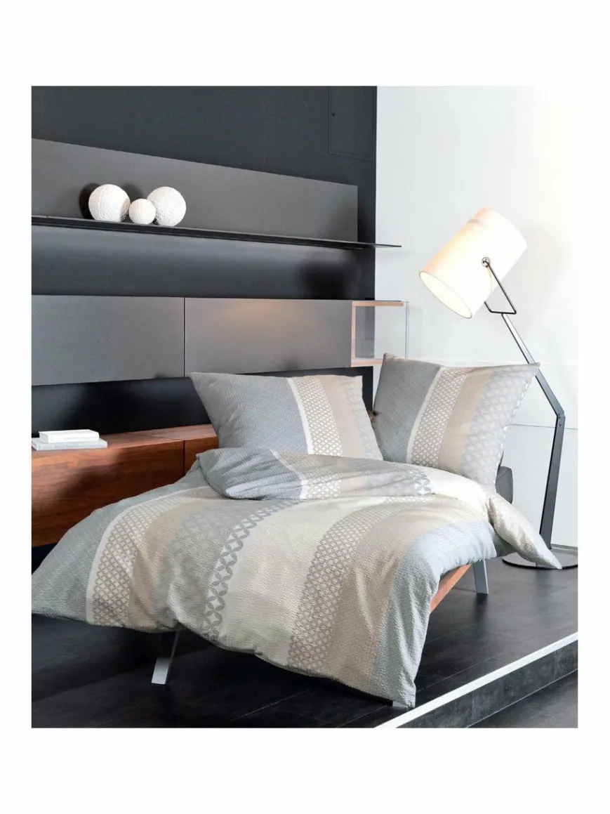 Janine Heimtextilien*Unisex Bettwäsche 1er Pack beige bedruckt