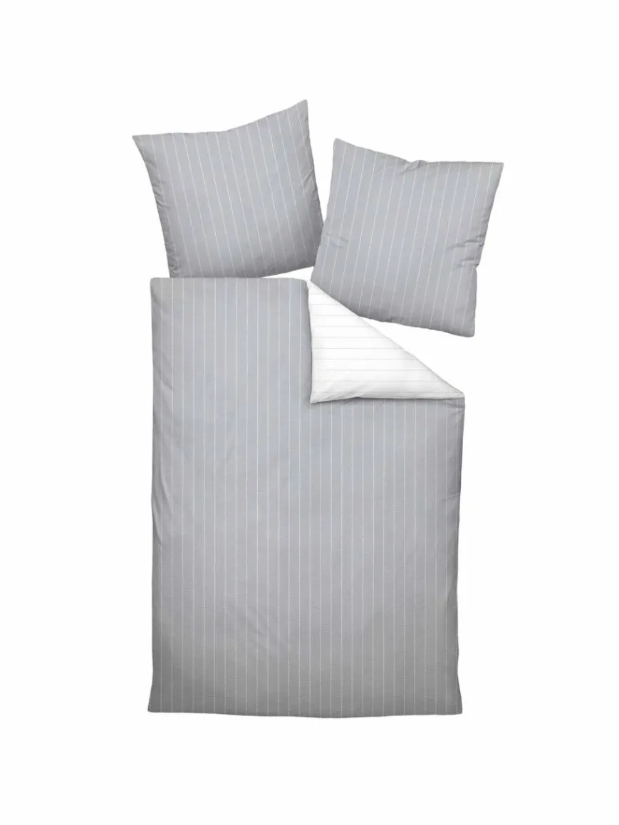 Janine Heimtextilien*Unisex Bettwäsche 1er Pack silber gemustert