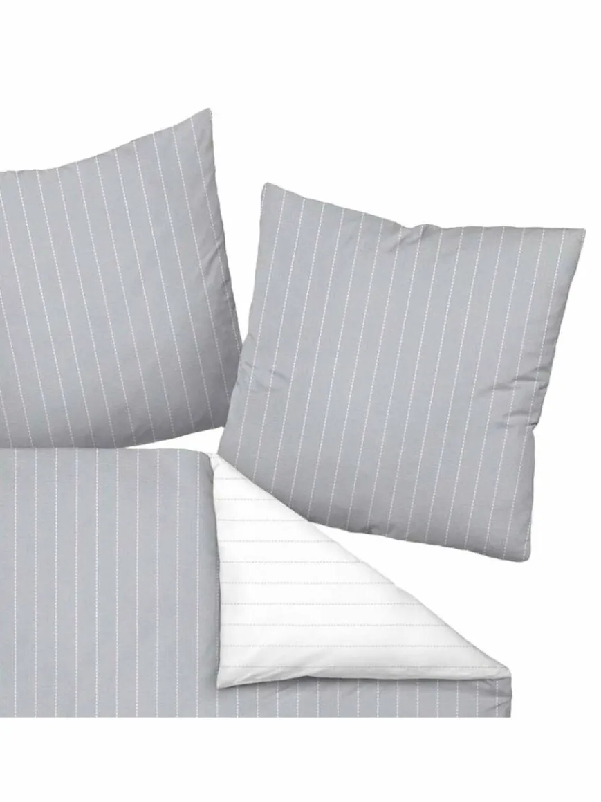 Janine Heimtextilien*Unisex Bettwäsche 1er Pack silber gemustert