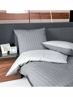 Janine Heimtextilien*Unisex Bettwäsche 1er Pack silber gemustert