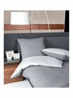 Janine Heimtextilien*Unisex Bettwäsche 1er Pack silber gemustert