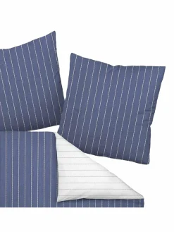 Janine Heimtextilien*Unisex Bettwäsche 1er Pack blau gemustert