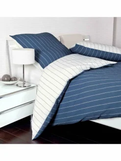 Janine Heimtextilien*Unisex Bettwäsche 1er Pack blau gemustert