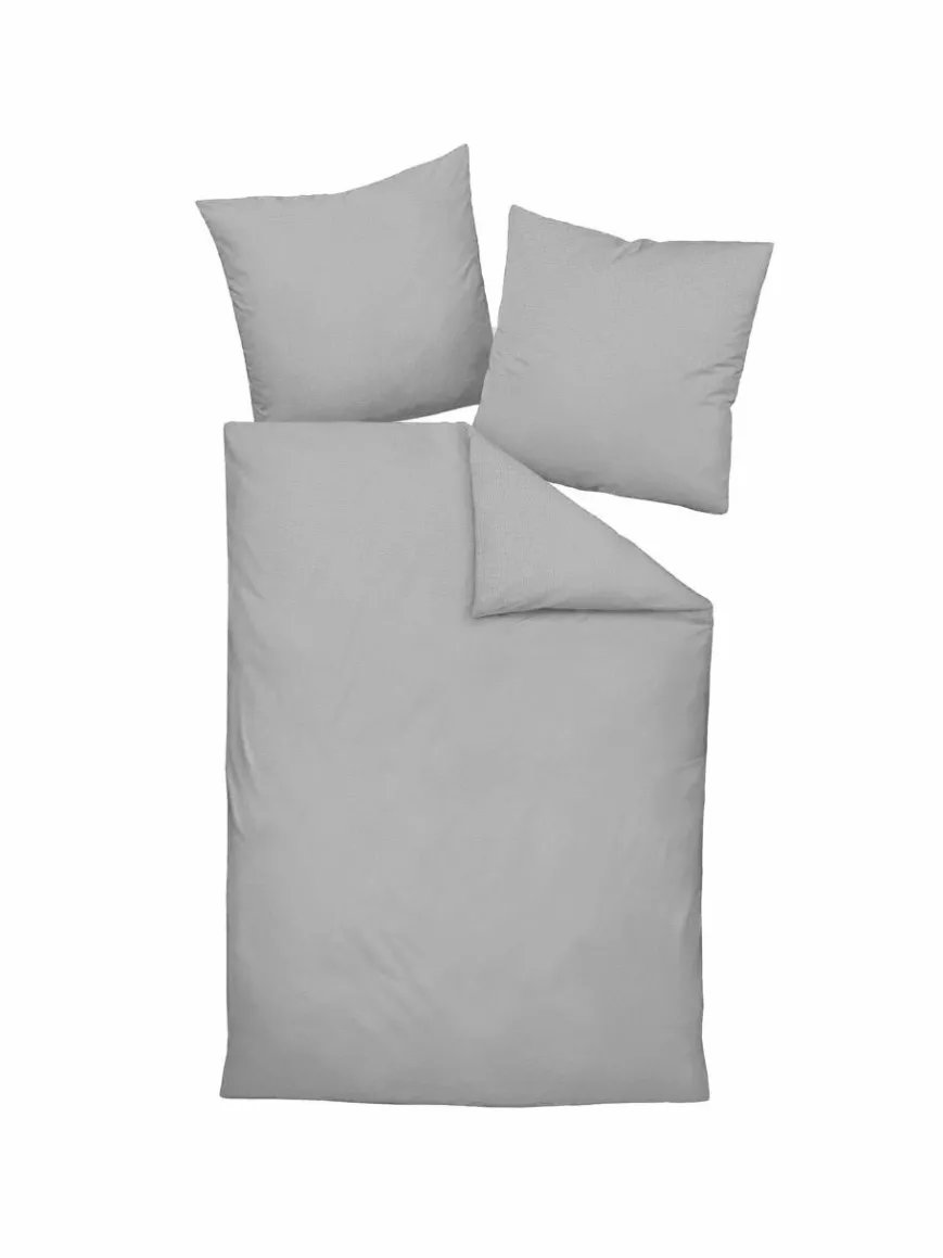 Janine Heimtextilien*Unisex Bettwäsche 1er Pack grau uni