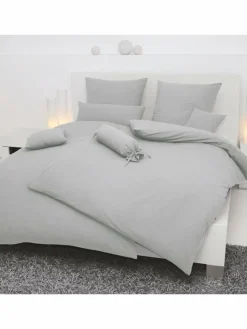 Janine Heimtextilien*Unisex Bettwäsche 1er Pack grau uni