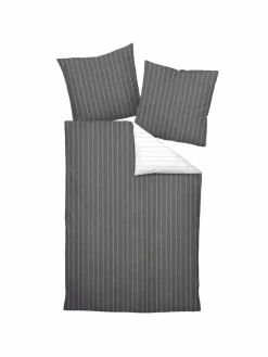 Janine Heimtextilien*Unisex Bettwäsche 1er Pack grau gemustert