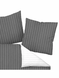 Janine Heimtextilien*Unisex Bettwäsche 1er Pack grau gemustert