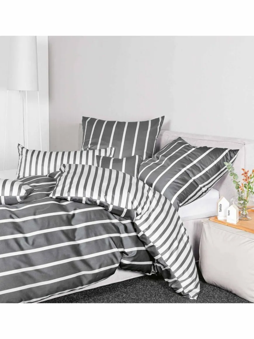 Janine Heimtextilien*Unisex Bettwäsche 1er Pack mehrfarbig gestreift