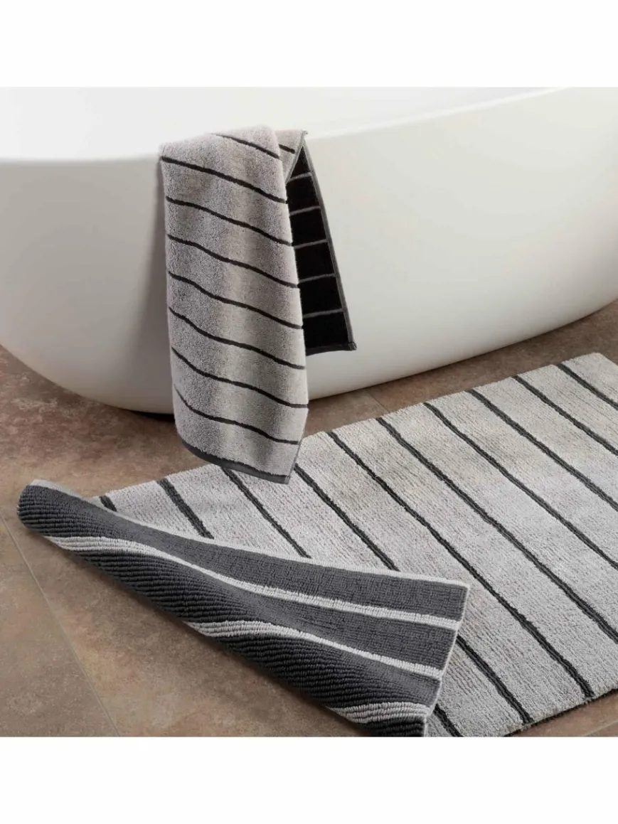 Cawö Heimtextilien*Unisex Duschtuch 1er Pack grau gestreift