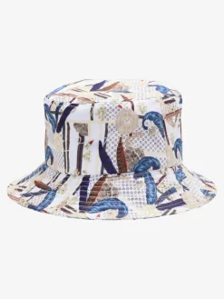 Carlo Colucci Mützen & Hüte*Unisex Fischerhut - Comelli weiß bedruckt