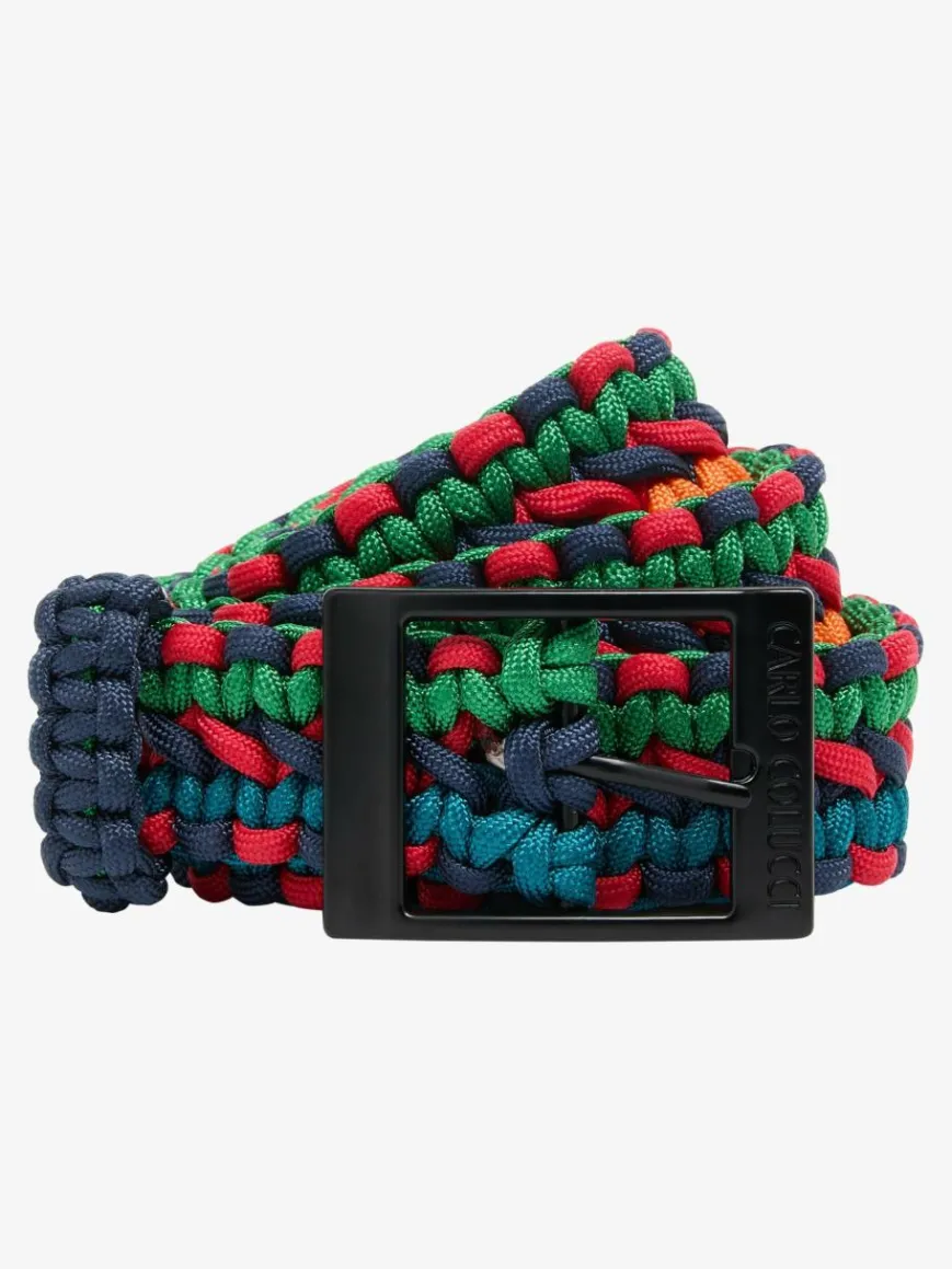Carlo Colucci Gürtel*Unisex Flechtgürtel - De Jorio mehrfarbig bedruckt