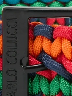 Carlo Colucci Gürtel*Unisex Flechtgürtel - De Jorio mehrfarbig bedruckt