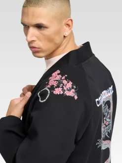 Carlo Colucci Sweatshirts & Sweatjacken*Unisex, Herren Sweatjacke - Dusini schwarz gemustert