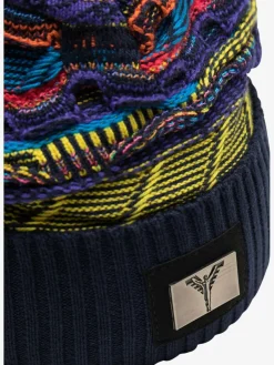 Carlo Colucci Mützen & Hüte*Unisex Strickmütze - Conciauro blau gemustert