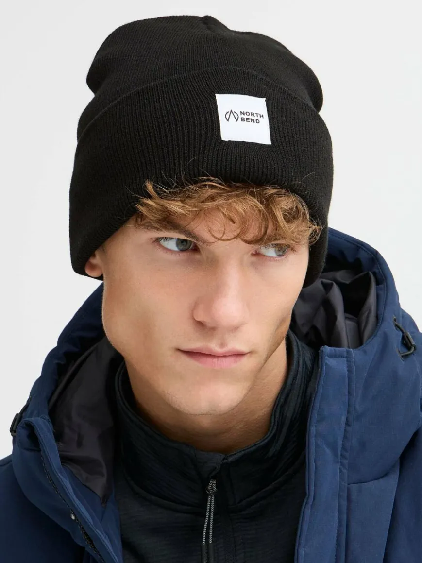 North Bend Mützen & Hüte*Unisex Strickmütze - NBLou schwarz bedruckt