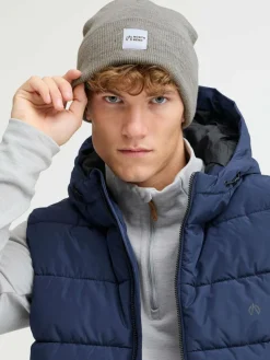 North Bend Mützen & Hüte*Unisex Strickmütze - NBLou hellgrau bedruckt