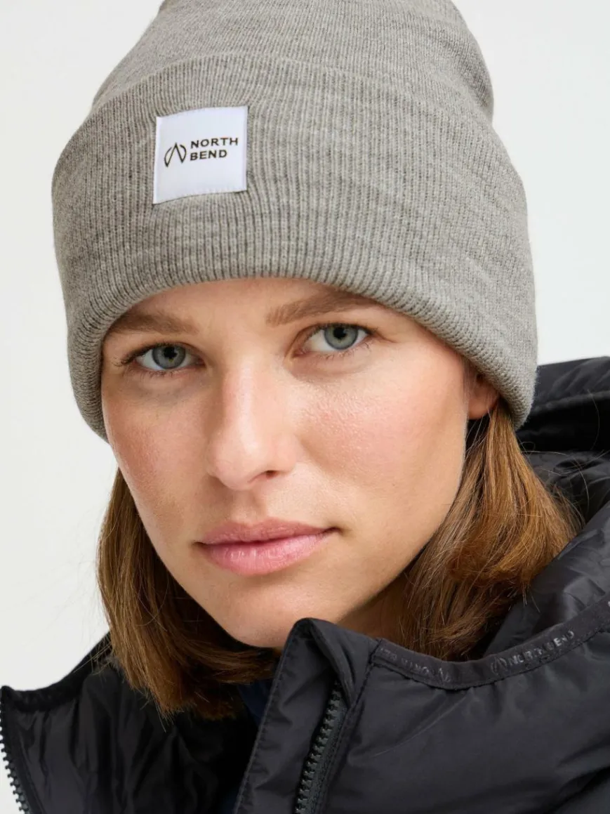 North Bend Mützen & Hüte*Unisex Strickmütze - NBLou hellgrau bedruckt